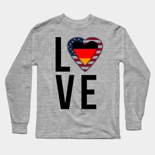 Amerikanische und Deutsches Herz - American German heart Long Sleeve T-Shirt